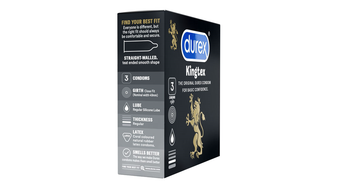  Bao cao su Durex Kingtex ôm sát, vừa vặn 49mm (3 cái) 
