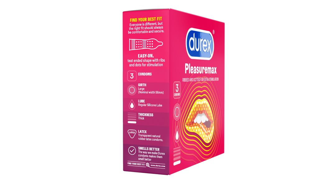  Bao cao su Durex Pleasuremax có gân và hạt nổi dọc thân bao (3 cái) 