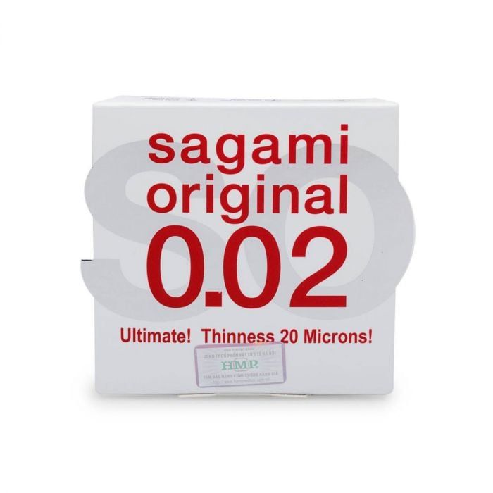  Bao cao su Sagami Original siêu mỏng 0.02 55mm hộp 1 cái 