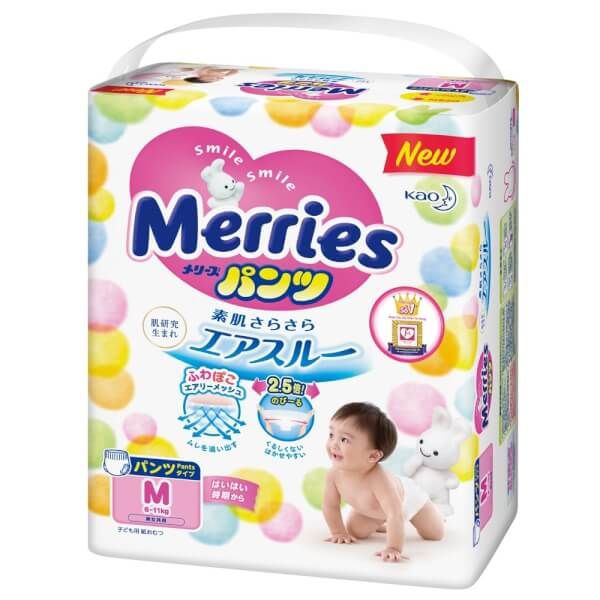  Bỉm - tã quần Merries size M 58 miếng (cho bé 6-11kg) 