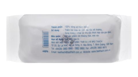  Bông y tế thấm nước Bảo Thạch dùng để làm sạch vết thương, thấm máu và dịch tiết 100g 