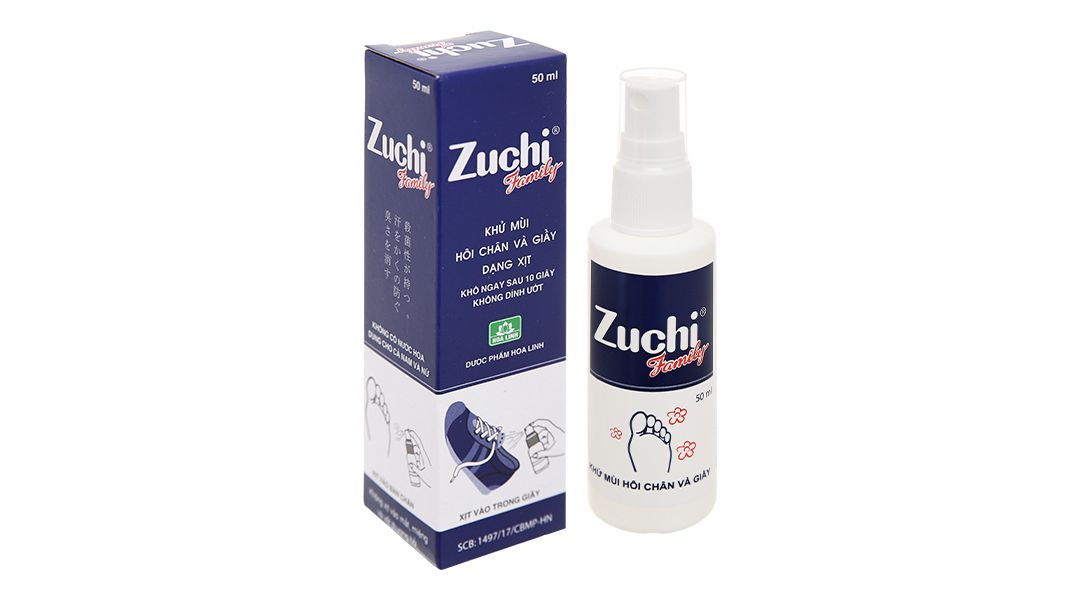  Chai xịt Zuchi Family Hoa Linh khử mùi hôi chân và giày (50ml) 