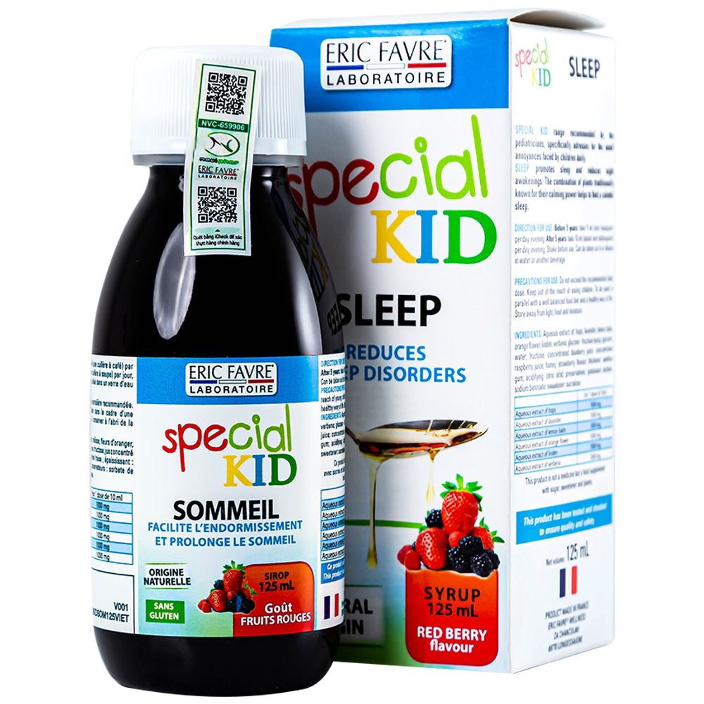  Siro Special Kid Sommeil hỗ trợ an thần kinh, giúp trẻ ngủ ngon giấc (125ml) 