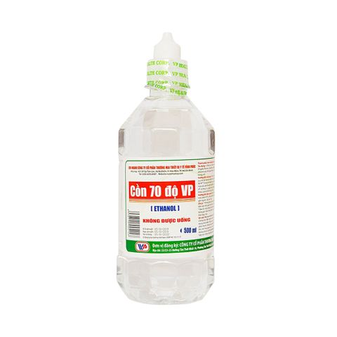  Cồn 70 độ Vĩnh Phúc diệt khuẩn dụng cụ y tế, bề mặt trong y tế (500ml) 