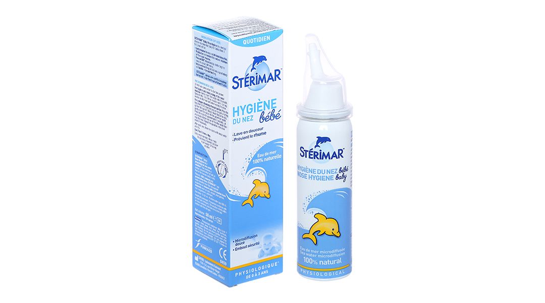  Dung dịch xịt mũi Stérimar Nose Hygiene And Comfor loại bỏ bụi bẩn niêm mạc mũi cho trẻ từ 0 - 3 tuổi (50ml) 