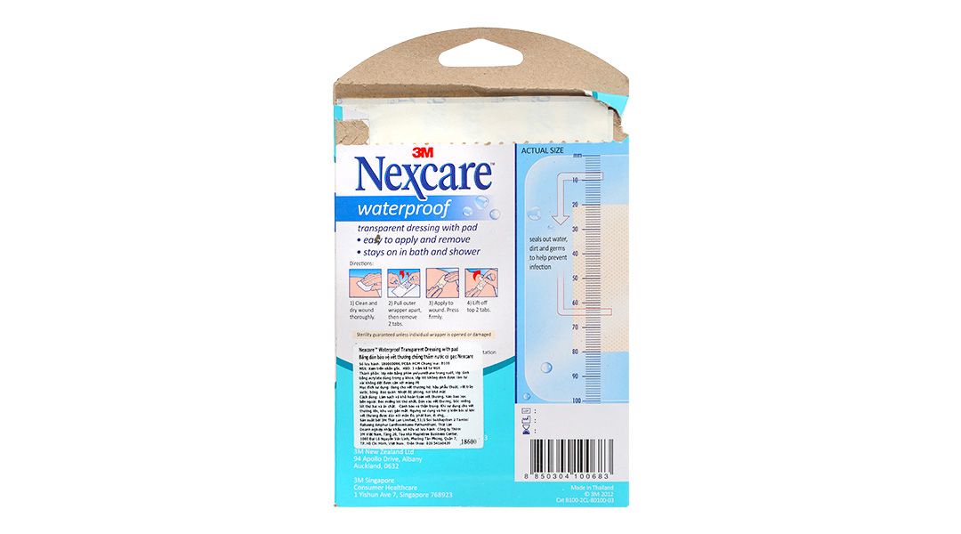  Miếng dán bảo vệ vết thương chống thấm nước Nexcare (8 x 10cm) hộp 3 miếng 