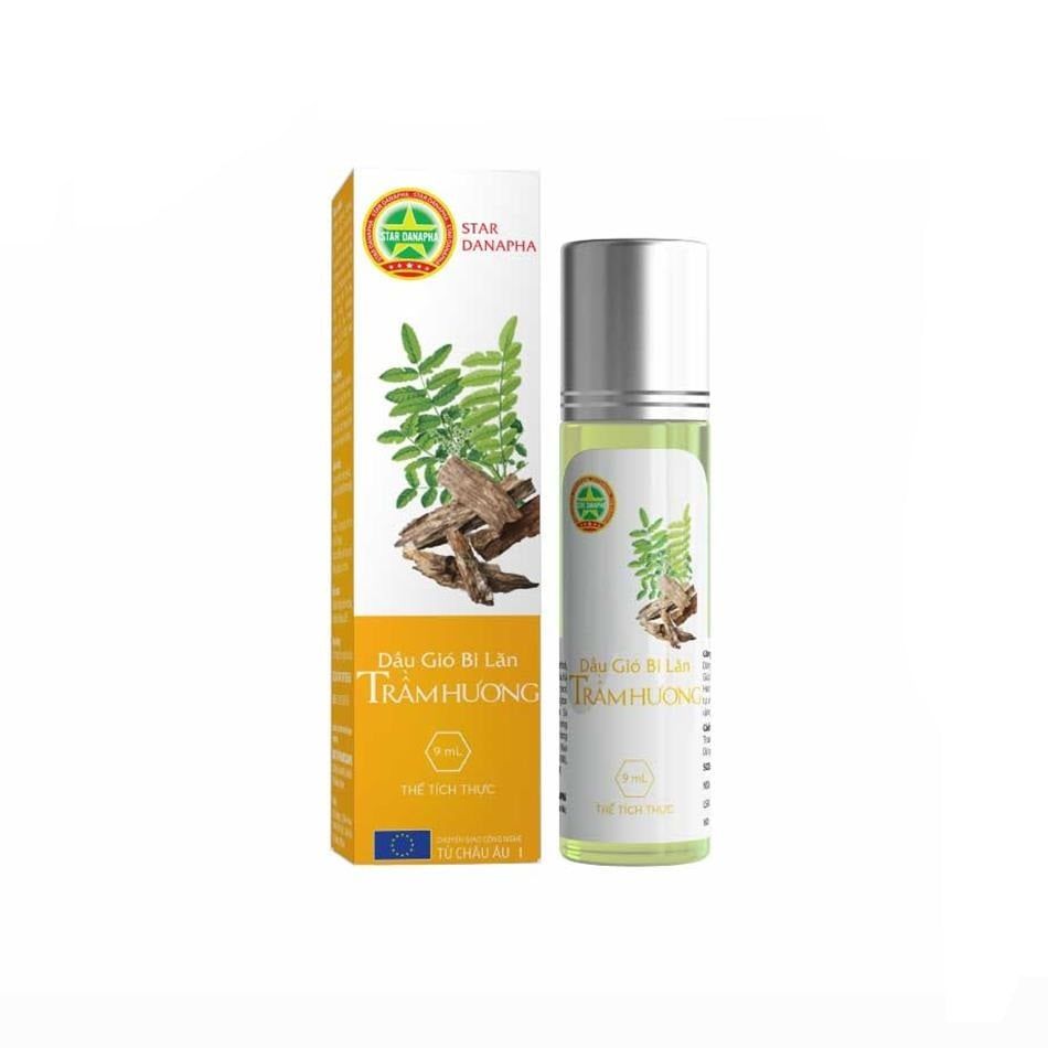  Dầu Gió Bi Lăn Hương Trầm Hương Cao Sao Vàng STAR DANAPHA 9ML 