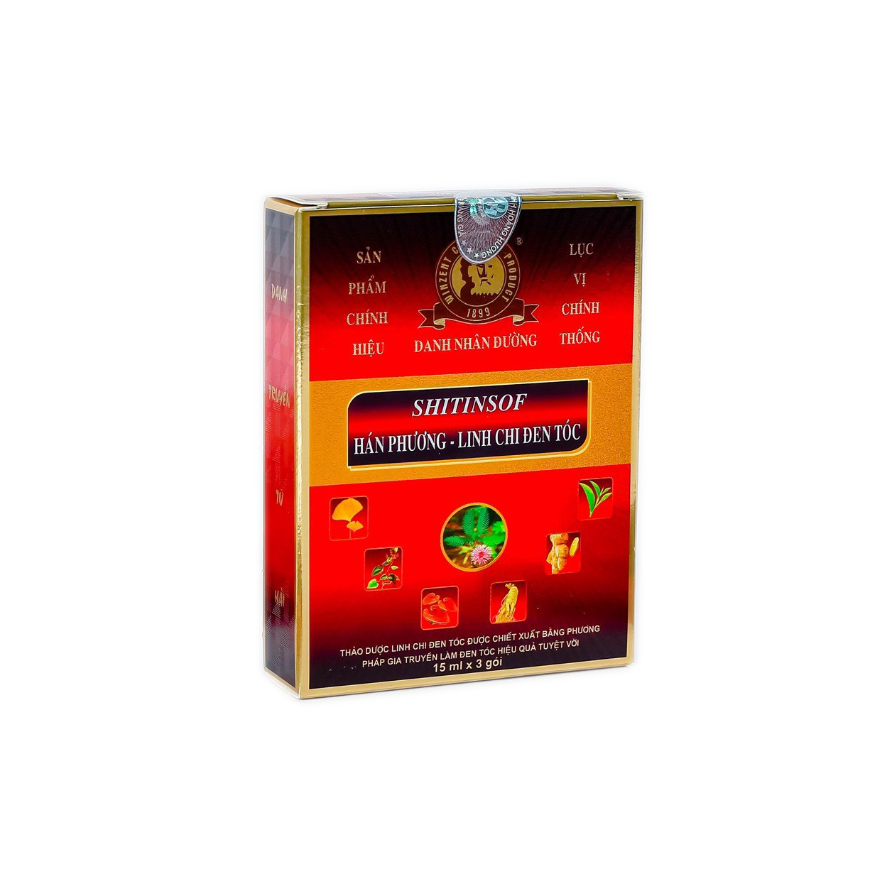  DẦU GỘI THẢO DƯỢC SHITINSOF – HÁN PHƯƠNG LINH CHI ĐEN TÓC (HỘP 3 GÓI) 