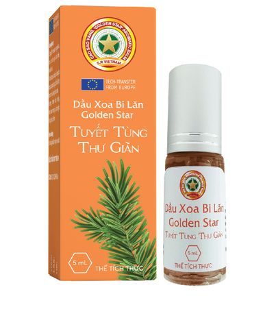  Dầu xoa bi lăn Golden Star 5ml Tuyết Tùng Thư Giãn 