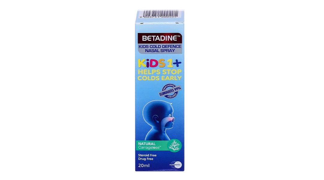  Xịt mũi Betadine Cold Defense Nasal Spray Kids 1+ 20ml dùng cho cảm cúm trẻ em 