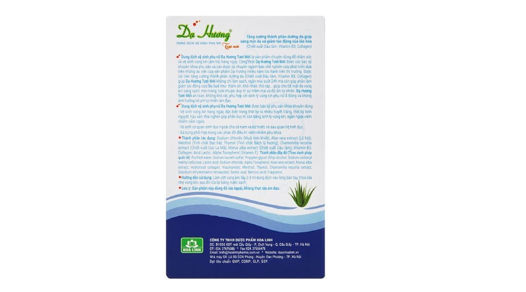  Dung dịch vệ sinh phụ nữ Dạ Hương Hoa Linh làm sạch vùng kín, ngăn mùi suốt 24h (100ml) 