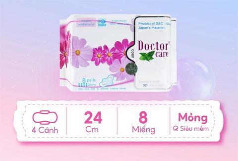  Băng Vệ Sinh Thảo Dược Doctor Care -Glamiss Cool Ban Ngày 24cm (Gói 8 miếng) 