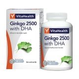  Viên uống Ginkgo 2500 With DHA VitaHealth hỗ trợ chức năng não bộ, tăng cường khả năng ghi nhớ (30 viên) 