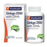  Viên uống Ginkgo 2500 With DHA VitaHealth hỗ trợ chức năng não bộ, tăng cường khả năng ghi nhớ (60 viên) 
