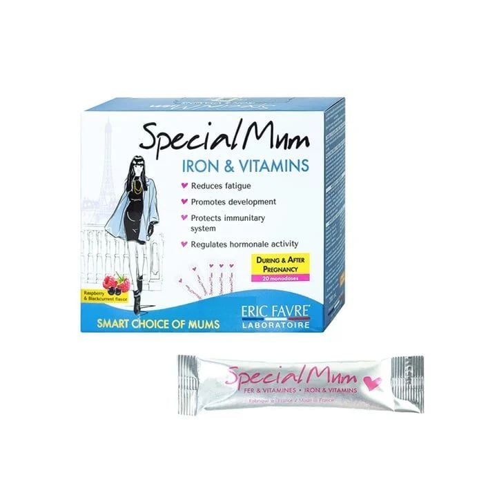  Dung dịch uống Special Mum Iron & Vitamins Eric Favre bổ sung sắt và vitamin (20 gói) 
