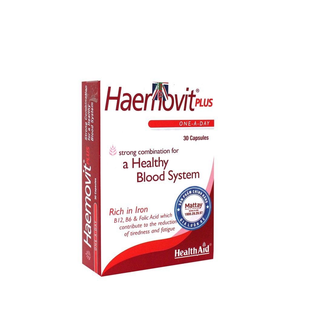  Haemovit Plus HealthAid - Hộp 30 Viên - Giúp Bổ Máu, Tăng Cân Hiệu Quả 