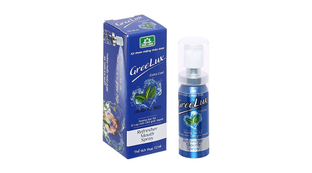  Xịt thơm miệng thảo dược GreeLux Extra Cool Hoa Linh khử mùi hôi miệng (12ml) 