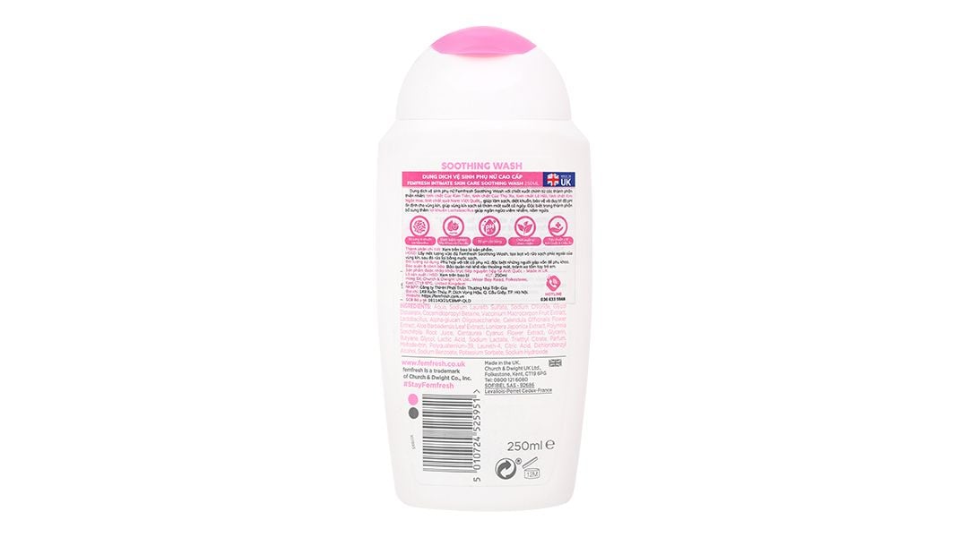  Dung dịch vệ sinh phụ nữ Femfresh Soothing Wash làm sạch, khử mùi hôi, làm thơm vùng kín (250ml) 