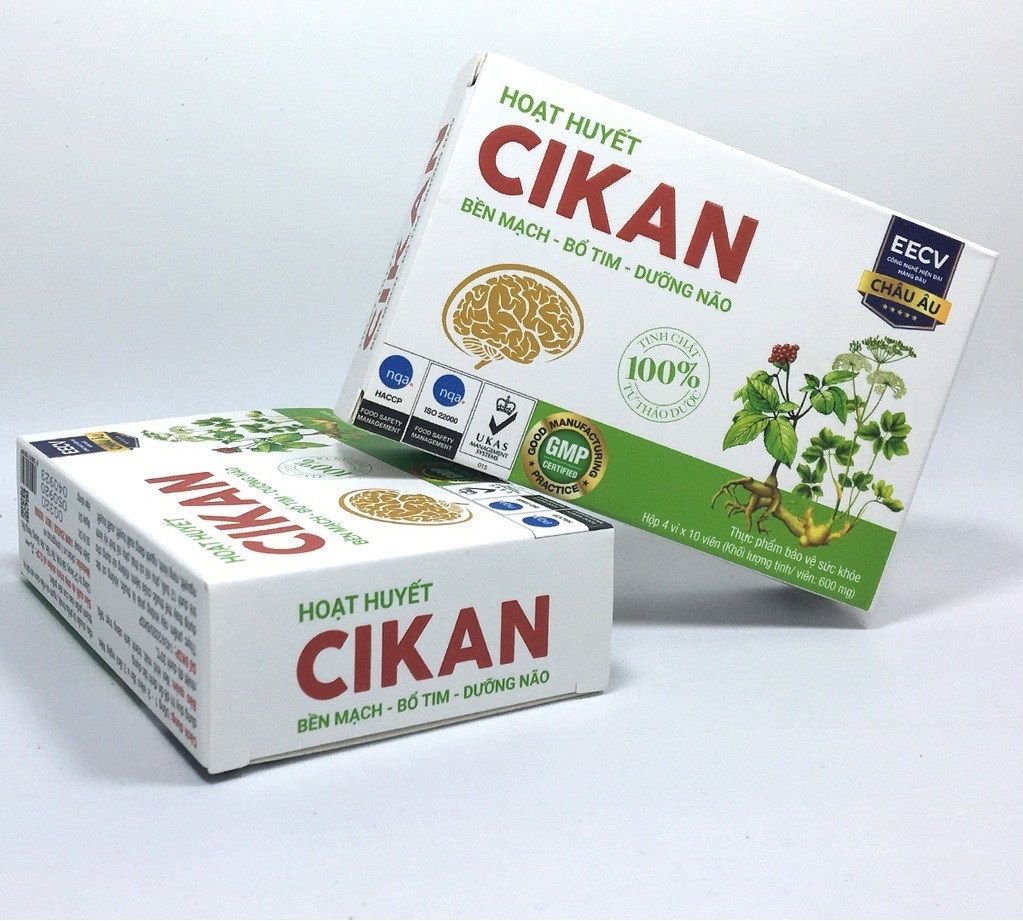  Viên uống Hoạt Huyết Cikan Anvy bền mạch, bổ tim, dưỡng não (4 vỉ x 10 viên) 