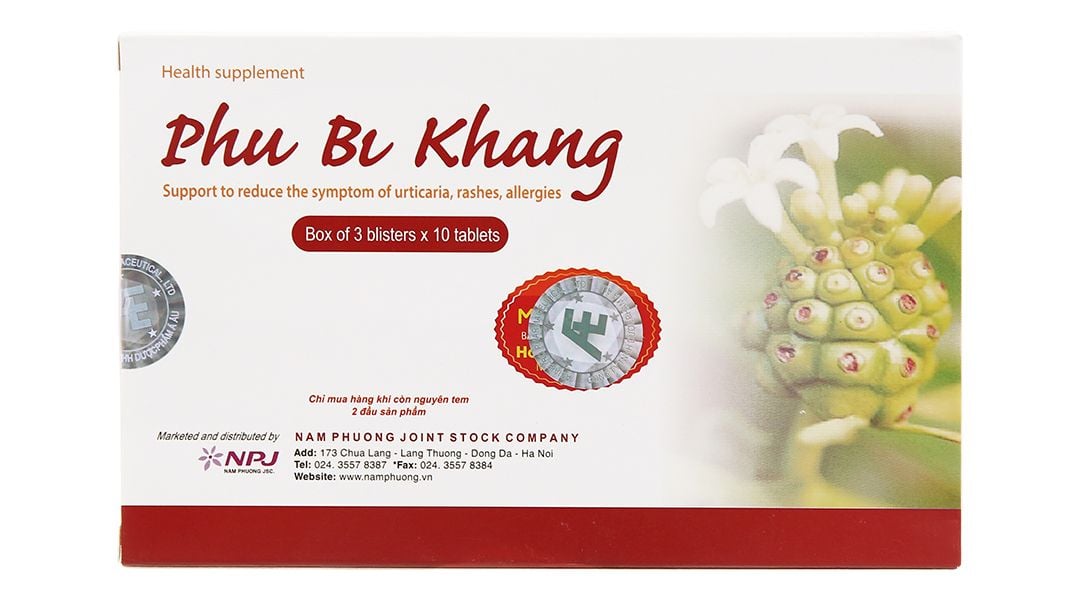  Viên uống Phụ Bì Khang NPJ tăng cường sức đề kháng, giảm triệu chứng mề đay, mẩn ngứa (3 vỉ x 10 viên) 