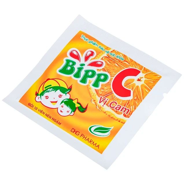  Viên ngậm Bipp C DHG Pharma vị cam hỗ trợ tăng cường sức đề kháng (35 gói) 