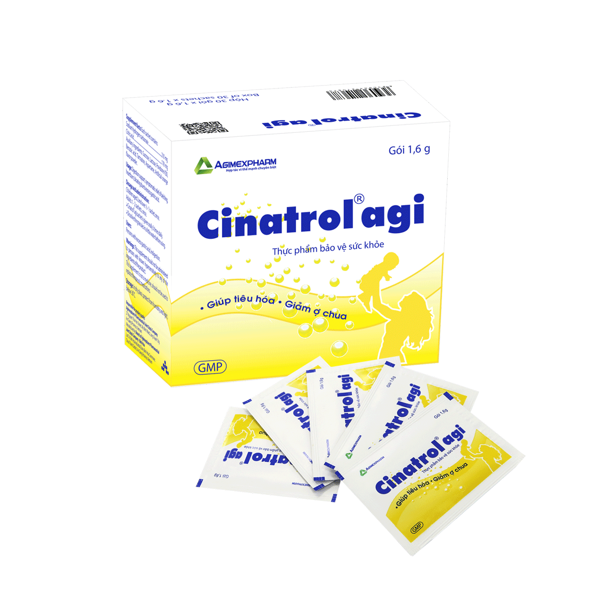  Thuốc cốm Cinatrol Agimexpharm hỗ trợ điều trị chứng khó tiêu, trẻ sơ sinh ọc sữa (10 gói x 1,6g) 