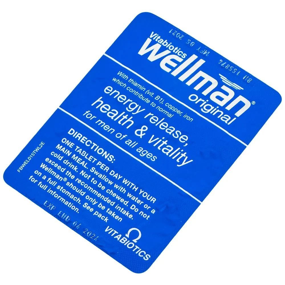  Viên uống Wellman Original Vitabiotics bổ sung vitamin, khoáng chất, hỗ trợ tăng cường sức khỏe cho nam giới (2 vỉ x 15 viên) 
