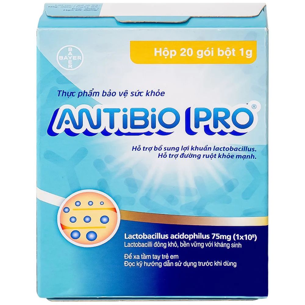  Thực phẩm bảo vệ sức khỏe Antibio Pro hỗ trợ bổ sung lợi khuẩn lactobacillus (20 gói x 1g) 