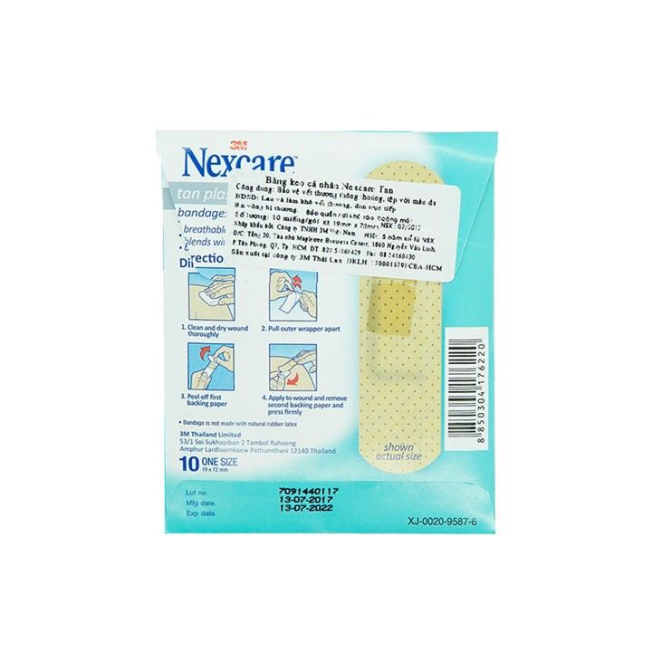 Hộp băng Keo Cá Nhân Nexcare Tan 10 Gói x 10 Miếng 