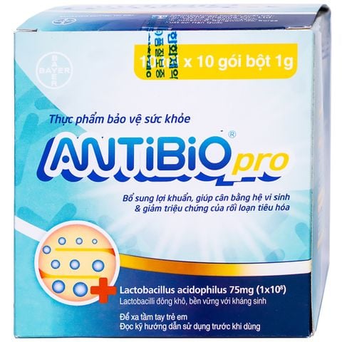  Men vi sinh ANTiBiO Pro Bayer bổ sung lợi khuẩn, cân bằng hệ vi sinh (100 gói x 1g) 
