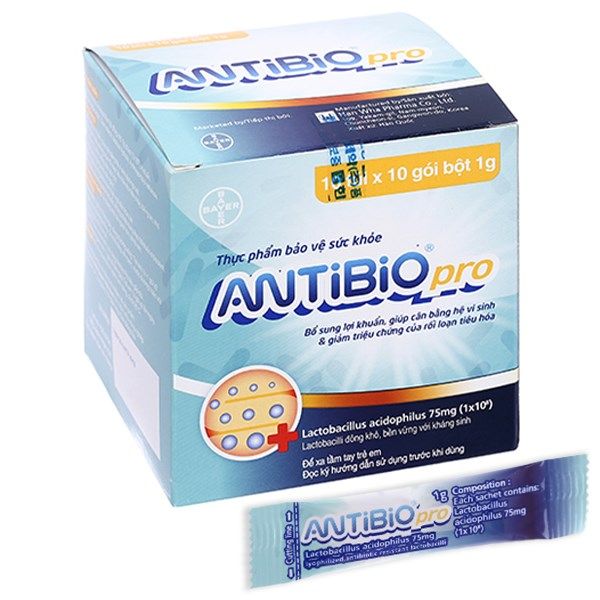  Men vi sinh ANTiBiO Pro Bayer bổ sung lợi khuẩn, cân bằng hệ vi sinh (100 gói x 1g) 