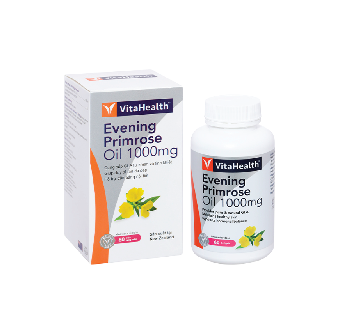  Evening Primrose Oil 1000mg hỗ trợ tăng cường nội tiết tố nữ hộp 60 viên 