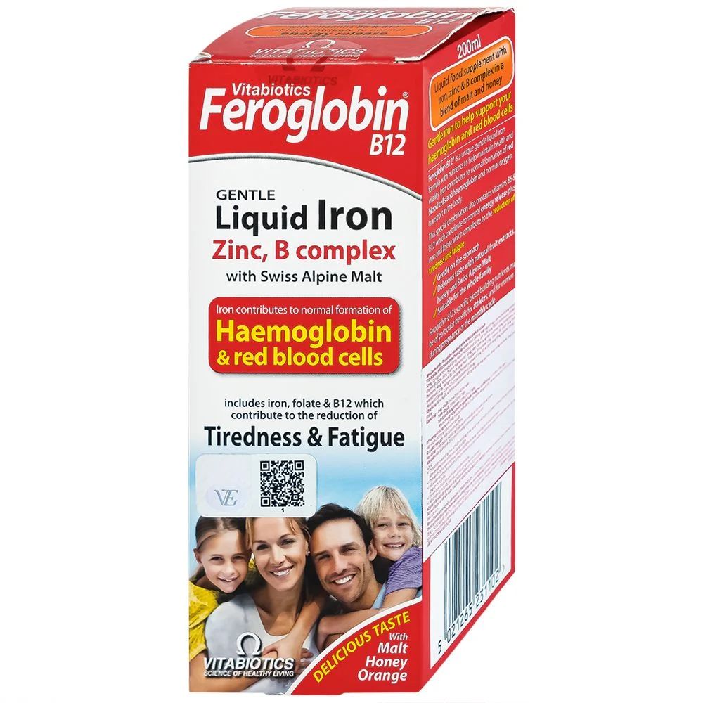  Dung dịch Feroglobin B12 Vitabiotics hỗ trợ tăng khả năng tạo máu, tăng cường sức khỏe (200ml) 