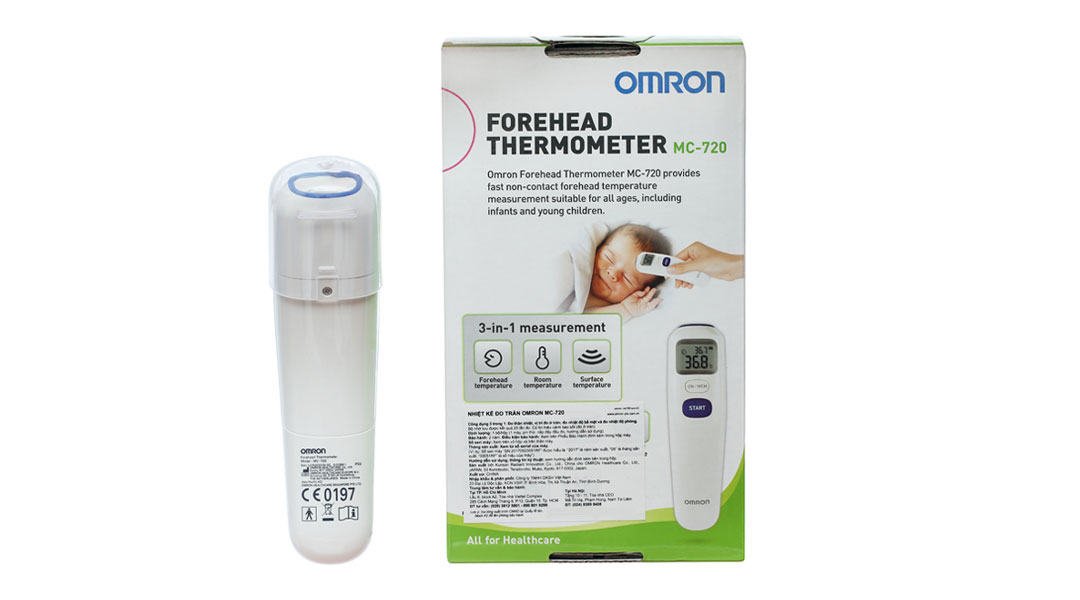 Nhiệt kế đo ở trán Omron Forehead Thermometer MC-720 cho kết quả tức thì 