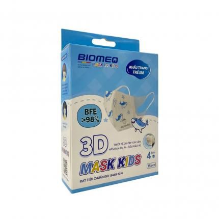  KHẨU TRANG BIOMEQ 3D KIDS 4 LỚP (HỘP 15 CÁI) 
