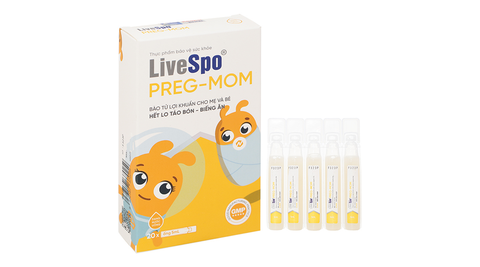  Bào tử lợi khuẩn LiveSpo PREG-MOM bổ sung lợi khuẩn đường ruột (20 ống x 5ml) 