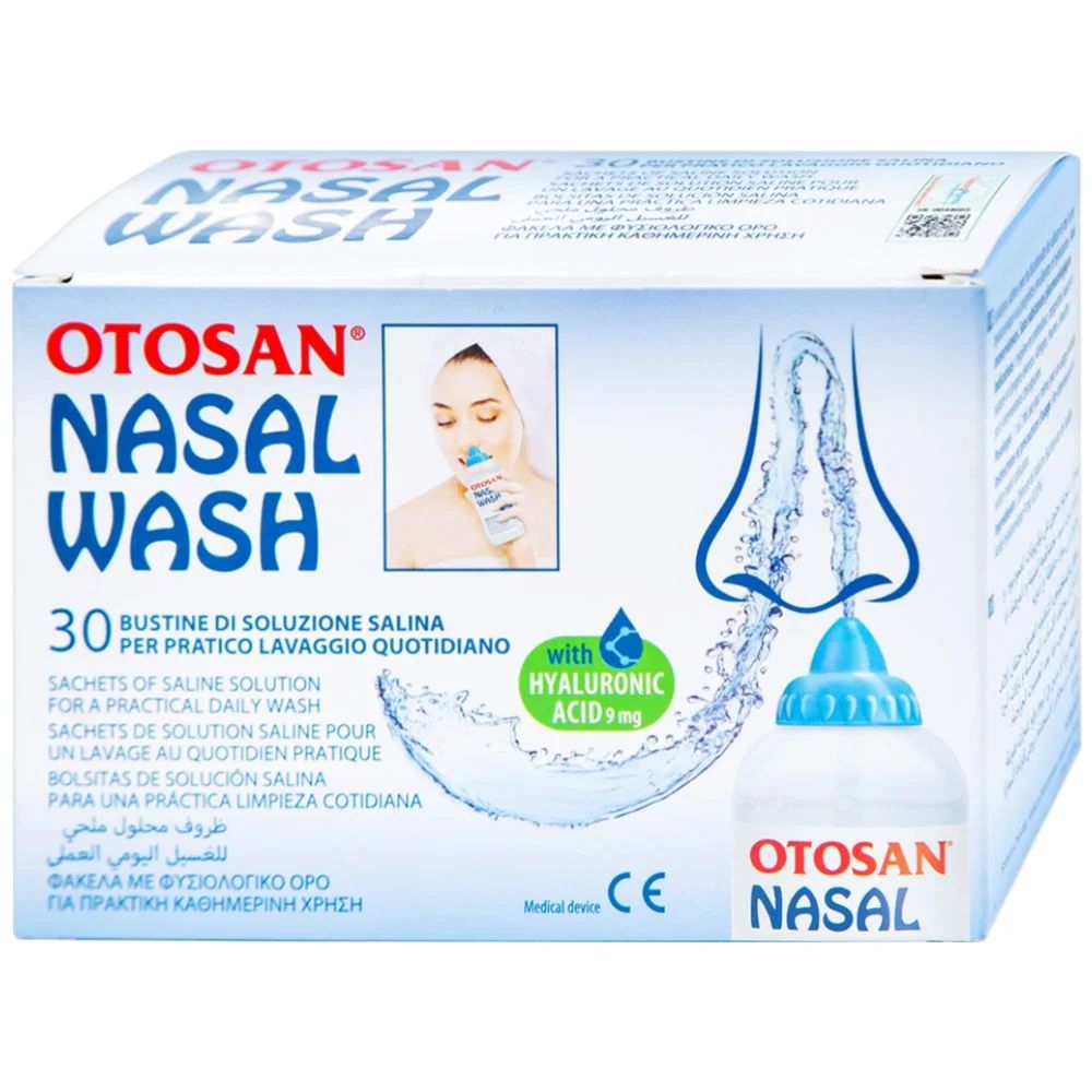  Bộ rửa xoang mũi Otosan Nasal Wash làm sạch sâu, hồi phục chứng viêm mũi dị ứng (1 kít + 30 gói) 