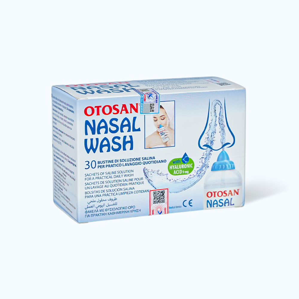  Dung dịch muối rửa mũi Otosan Nasal Wash làm sạch sâu và giảm chứng viêm mũi dị ứng, cảm lạnh (30 gói) 