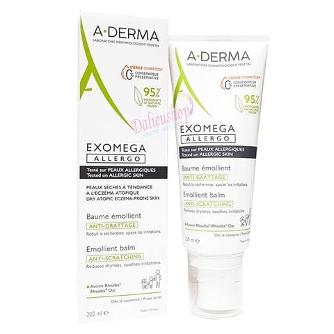  Kem Dưỡng A-Derma Exomega Allergo Emollient Balm (200ml) – Làm Mềm, Giảm Kích Ứng Cho Da Quá Khô 
