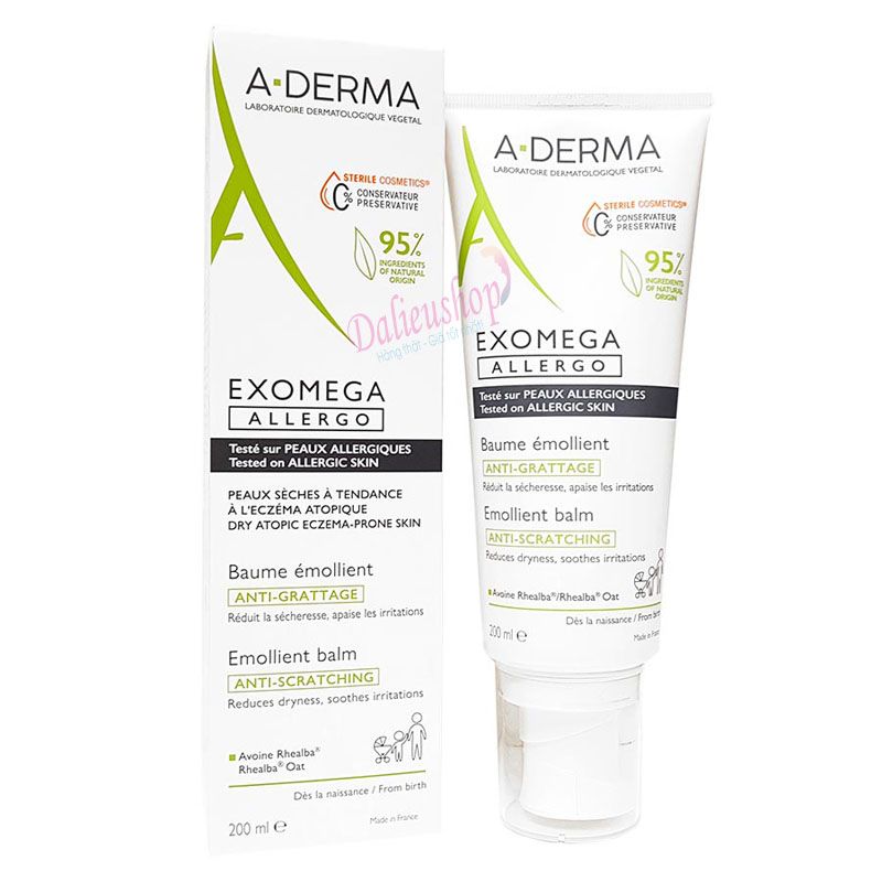  Kem Dưỡng A-Derma Exomega Allergo Emollient Balm (200ml) – Làm Mềm, Giảm Kích Ứng Cho Da Quá Khô 