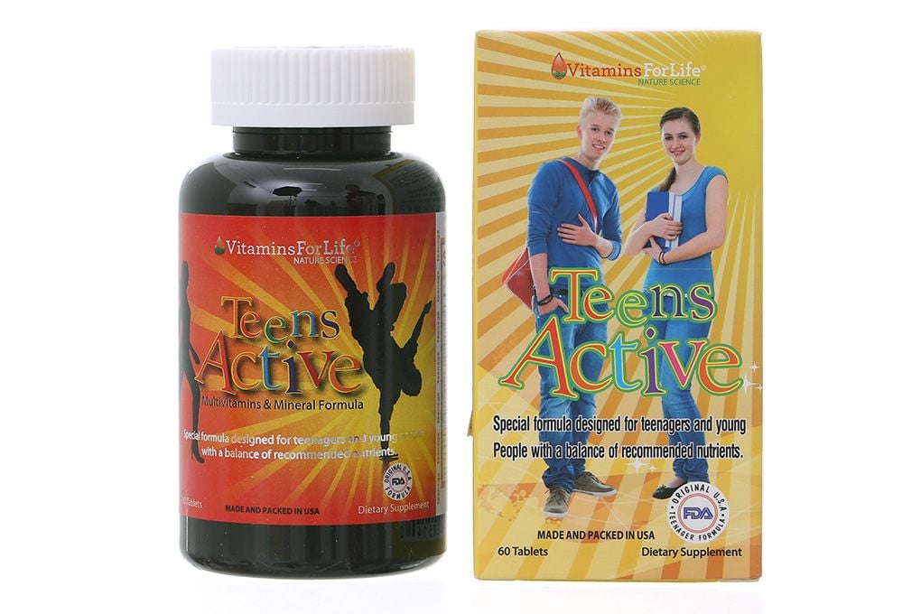  Viên uống Teens Active Vitamins For Life bổ sung vitamin và khoáng chất cho thanh thiếu niên (60 viên) 