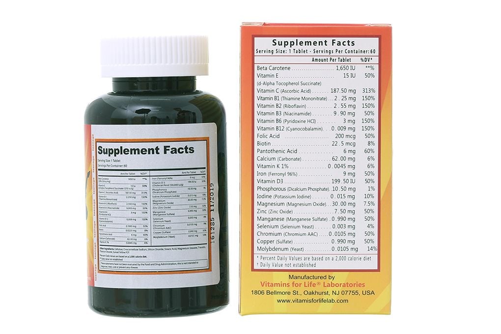 Viên uống Teens Active Vitamins For Life bổ sung vitamin và khoáng chất cho thanh thiếu niên (60 viên) 