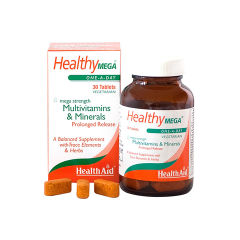  HealthAid Healthy Mega bổ sung vitamin hỗ trợ cải thiện sức đề kháng (lọ 30 viên) 
