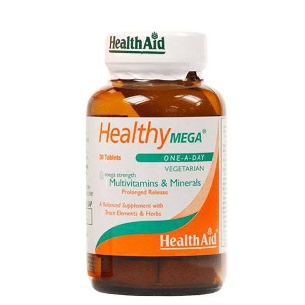  HealthAid Healthy Mega bổ sung vitamin hỗ trợ cải thiện sức đề kháng (lọ 30 viên) 