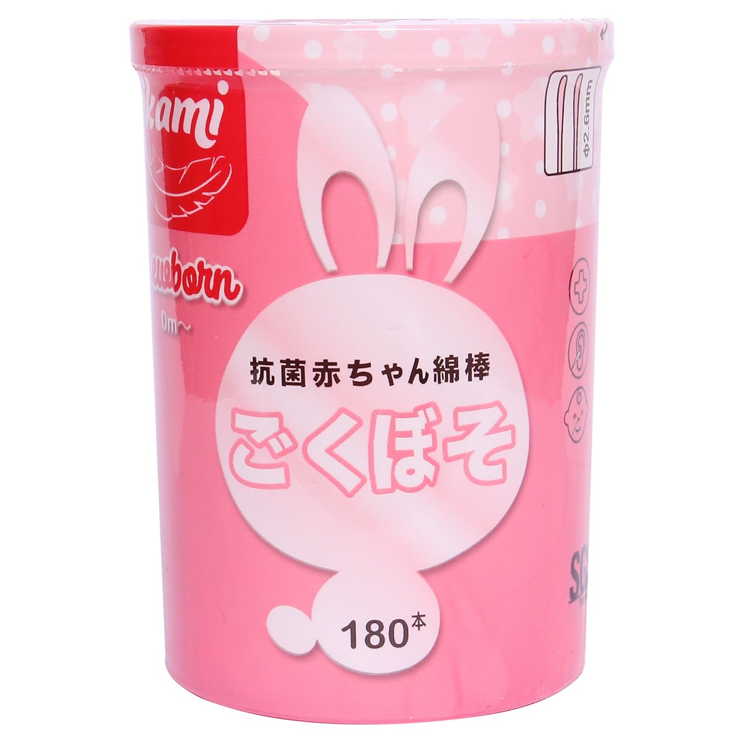  Tăm Bông Ikami Thân Giấy Đầu Siêu Nhỏ Dành Cho Bé Sơ Sinh 180 Cái/Hộp 