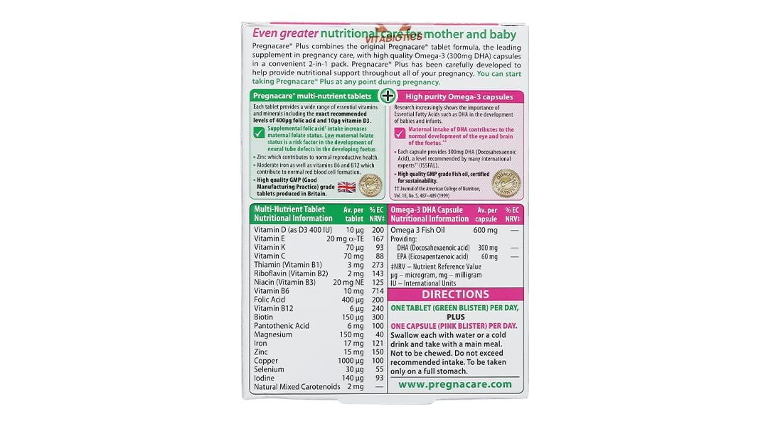  Viên uống Pregnacare Plus Omega-3 Vitabiotics bổ sung Vitamin, Omega-3 và khoáng chất (56 viên) 