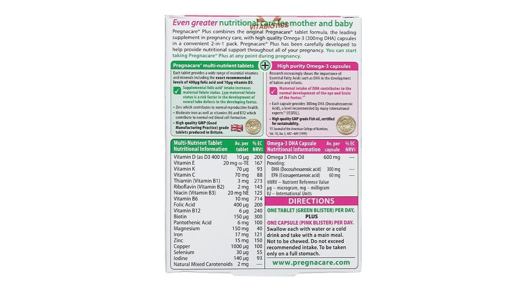  Viên uống Pregnacare Plus Omega-3 Vitabiotics bổ sung Vitamin, Omega-3 và khoáng chất (56 viên) 