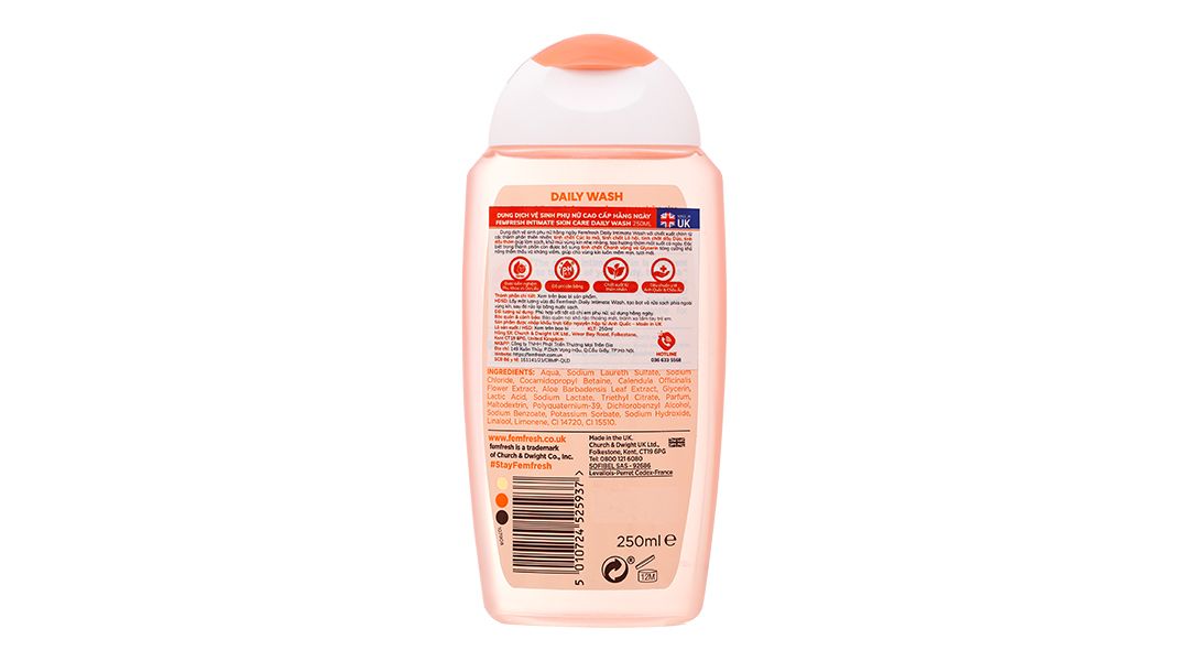  Dung dịch vệ sinh phụ nữ Femfresh Daily Wash làm sạch, khử mùi hôi, làm thơm vùng kín (250ml) 