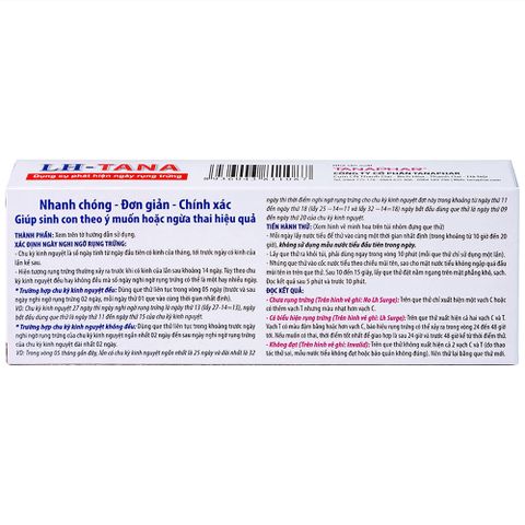  Que thử rụng trứng LH-Tana hỗ trợ phát hiện ngày rụng trứng nhanh chóng, đơn giản (12 que) 