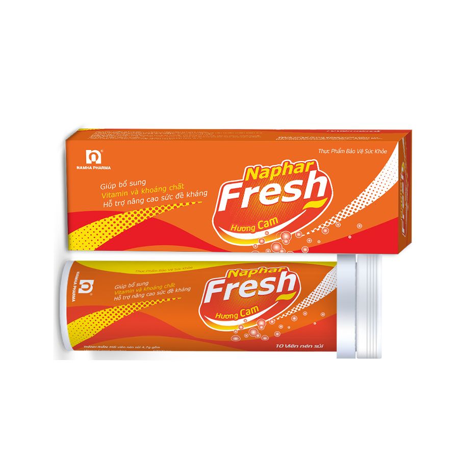  Naphar Fresh hương cam hộp 1 tuýp 10 viên nén sủi Nam Hà 